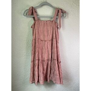 Altar'd State Pink Crinkle Mini Dress